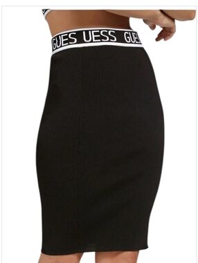 NWOT GUESS Black Pencil Knee Length Skirt sz